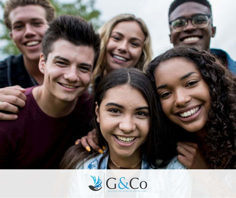 A group of Georgia adult teen fosters gathered around. Gilliard and Company empowers these young adults to live independently with the life skills needed. 